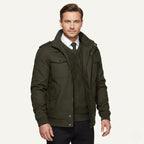 Maxwell | Men's Fleece-Lined Zip-Up Jacket, Military-Style Autumn Coat | The Dress Cellar