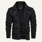 Maxwell | Men's Fleece-Lined Zip-Up Jacket, Military-Style Autumn Coat | The Dress Cellar