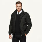Maxwell | Men's Fleece-Lined Zip-Up Jacket, Military-Style Autumn Coat | The Dress Cellar