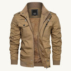 Maxwell | Men's Fleece-Lined Zip-Up Jacket, Military-Style Autumn Coat | The Dress Cellar
