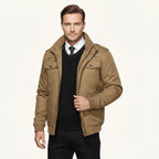 Maxwell | Men's Fleece-Lined Zip-Up Jacket, Military-Style Autumn Coat | The Dress Cellar