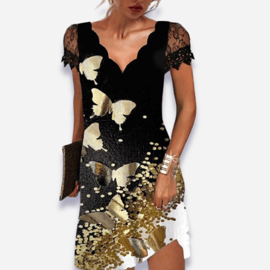 Melissa | Women's Tummy Control Evening Dress - Butterflies