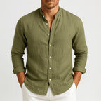 Michael | Men's Loose-Fit Natural Linen Shirt – Classic Casual Shirt | The Dress Cellar