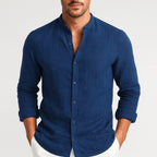 Michael | Men's Loose-Fit Natural Linen Shirt – Classic Casual Shirt | The Dress Cellar