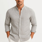 Michael | Men's Loose-Fit Natural Linen Shirt – Classic Casual Shirt | The Dress Cellar