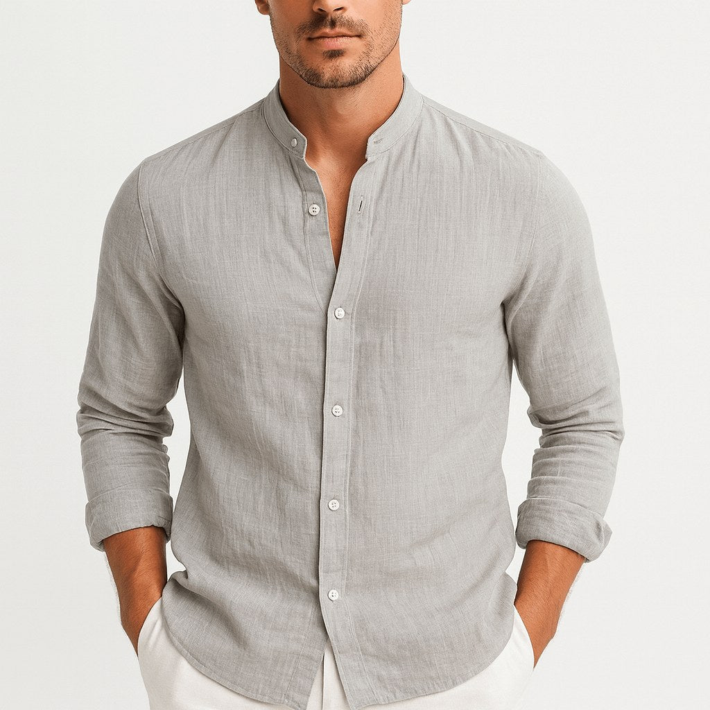 Michael | Men's Loose-Fit Natural Linen Shirt – Classic Casual Shirt | The Dress Cellar