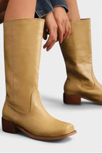 Millie | Women's Knee-High Leather Boots with Block Heel, Elegant Leather Boots | The Dress Cellar