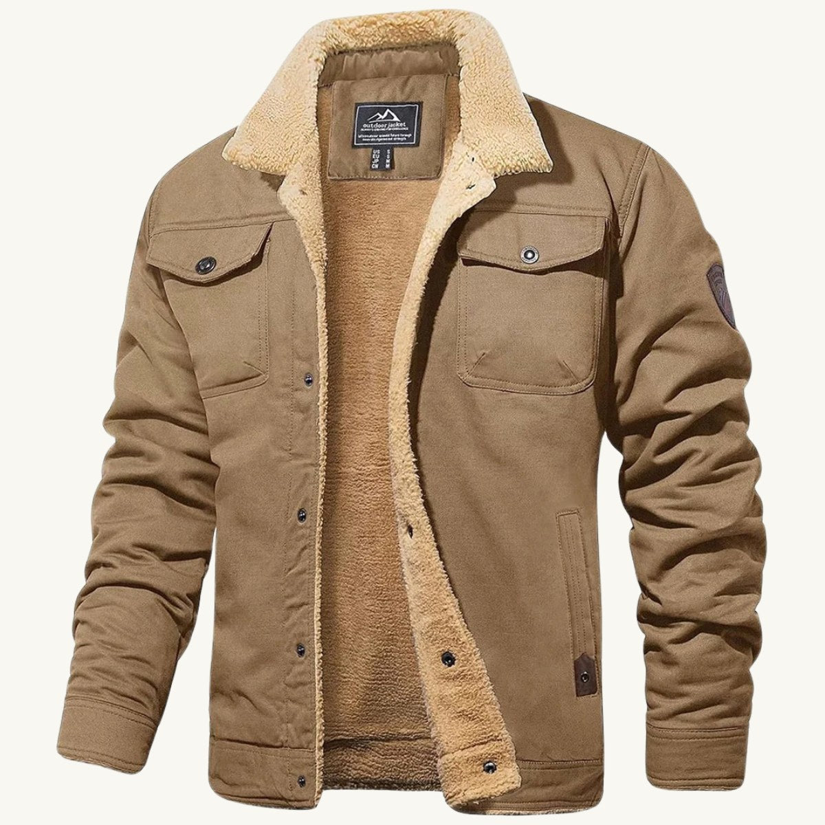 Mitchell | Men's Fleece-Lined Winter Coat, Warm Everyday Coat | The Dress Cellar | Khaki