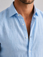 Mitchell | Men's Linen-Look Shirt, Relaxed Fit Button-Up | The Dress Cellar | Grey