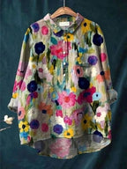 Monette | Women's Floral Short Sleeve Blouse - Floral 12