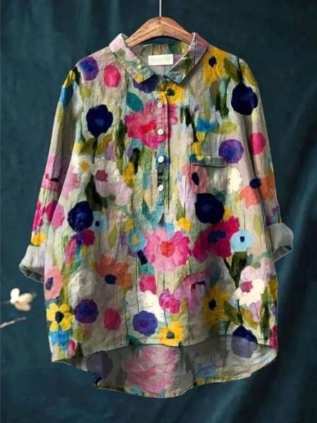 Monette | Women's Floral Short Sleeve Blouse - Floral 12