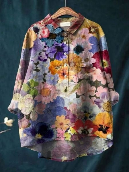 Monette | Women's Floral Short Sleeve Blouse - Floral 11