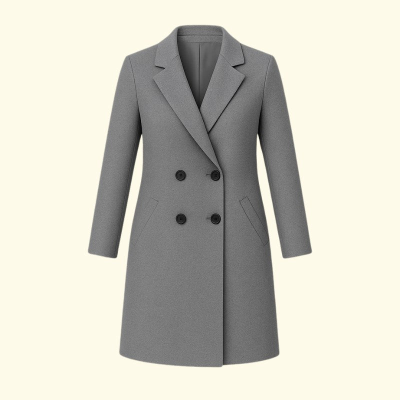 Monica | Women's Double-Breasted Coat with Lapels, Elegant Autumn Coat | The Dress Cellar