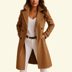Monica | Women's Double-Breasted Coat with Lapels, Elegant Autumn Coat | The Dress Cellar