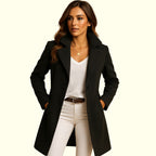 Monica | Women's Double-Breasted Coat with Lapels, Elegant Autumn Coat | The Dress Cellar