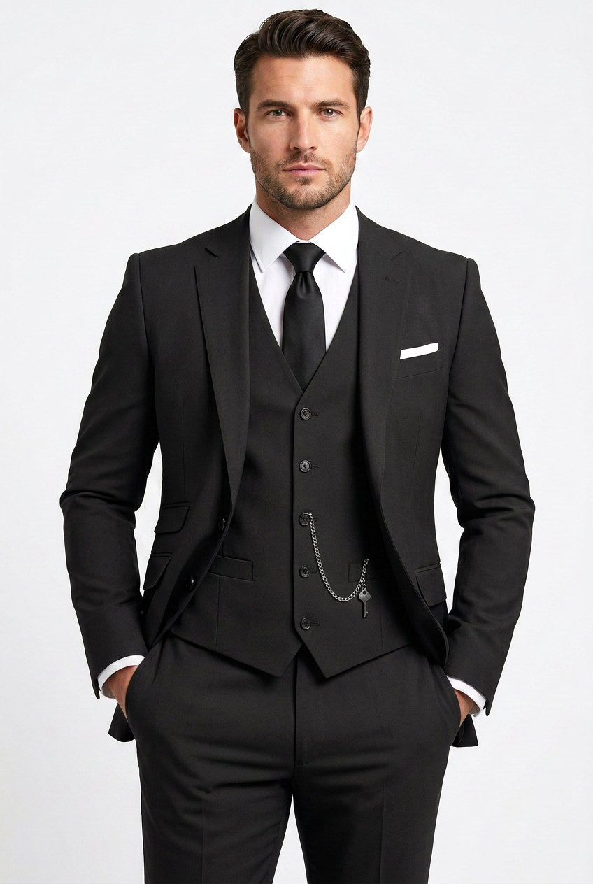 Albert | Men's Three-Piece Tailored Suit, Jacket Vest Pants | The Dress Cellar