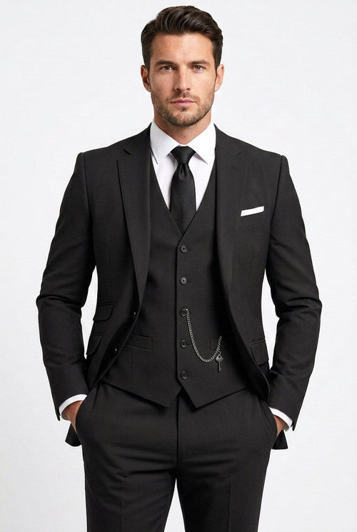 Albert | Men's Three-Piece Tailored Suit, Jacket Vest Pants | The Dress Cellar