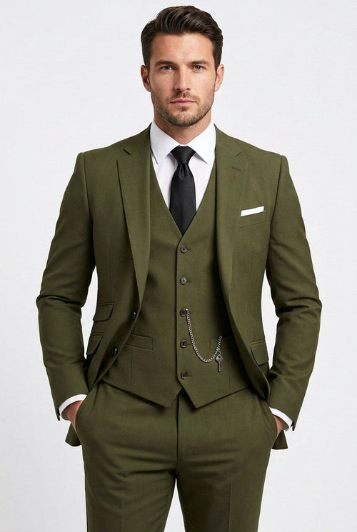 Albert | Men's Three-Piece Tailored Suit, Jacket Vest Pants | The Dress Cellar