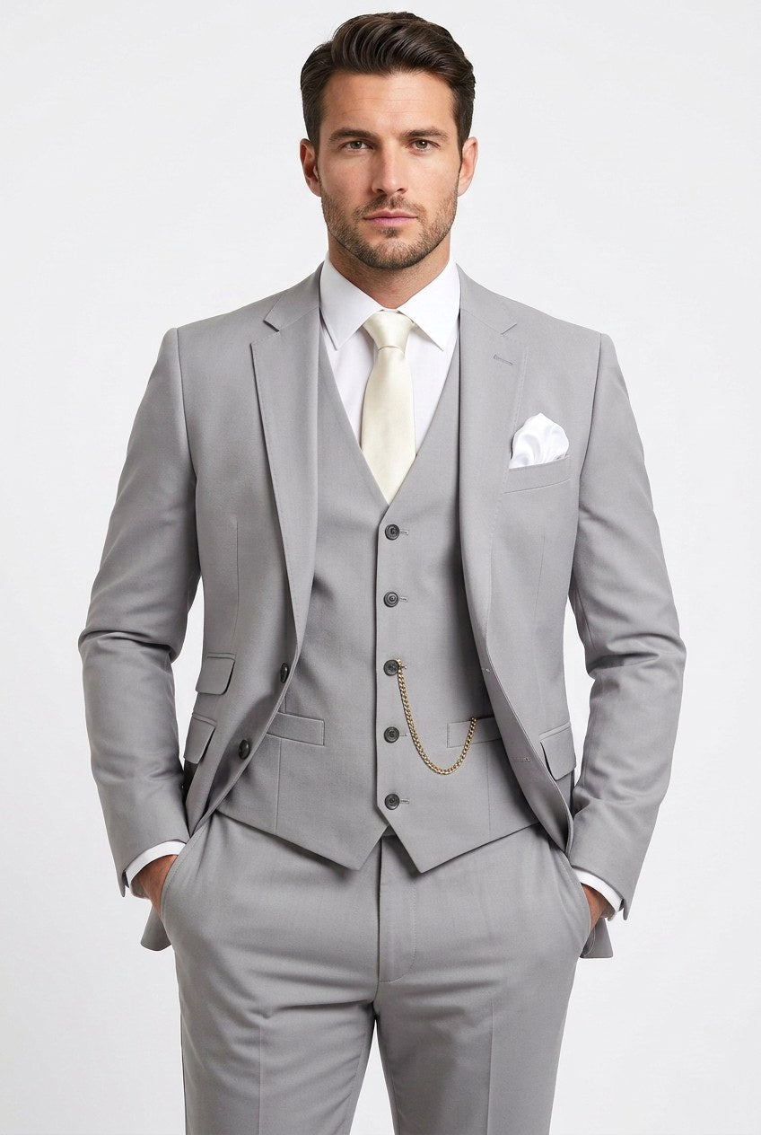Albert | Men's Three-Piece Tailored Suit, Jacket Vest Pants | The Dress Cellar