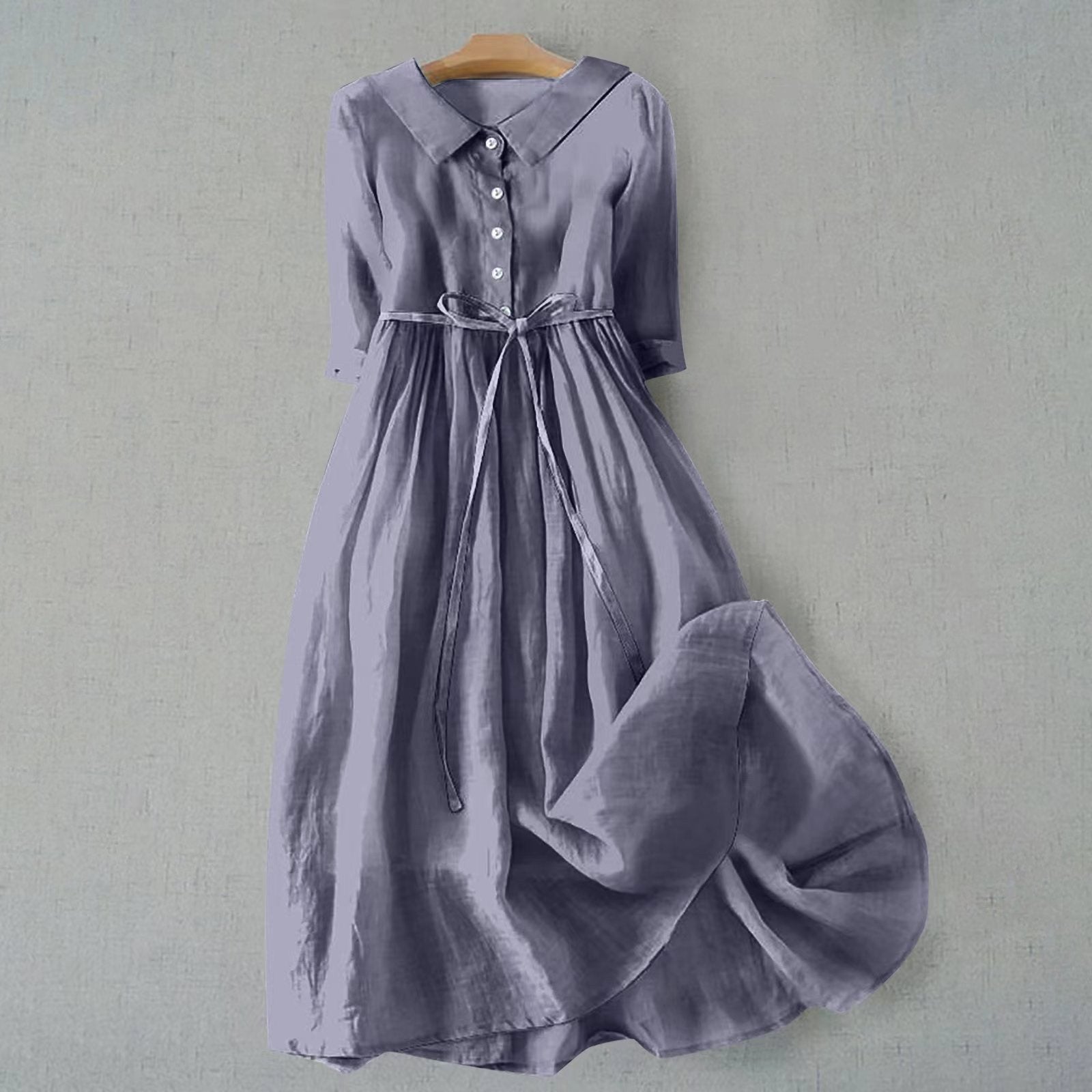 Morgan | Women's Casual Everyday Dress - Lavender Gray