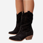 Natalie | Women's Cowboy Style Orthopedic Boots - Black