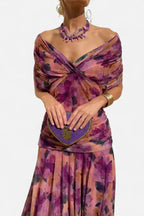 Natalie | Women's Floral V-Neck Midi Dress - image 15
