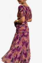 Natalie | Women's Floral V-Neck Midi Dress - image 16
