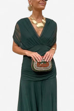 Natalie | Women's Floral V-Neck Midi Dress - image 17
