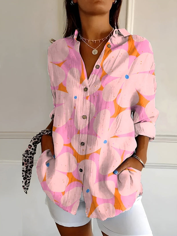 Natalie | Women's Printed Fluid Button-Up Shirt - image 1