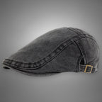 Natalie | Women's Vintage Cotton Beret, Breathable One-Size Hat | The Dress Cellar | Black