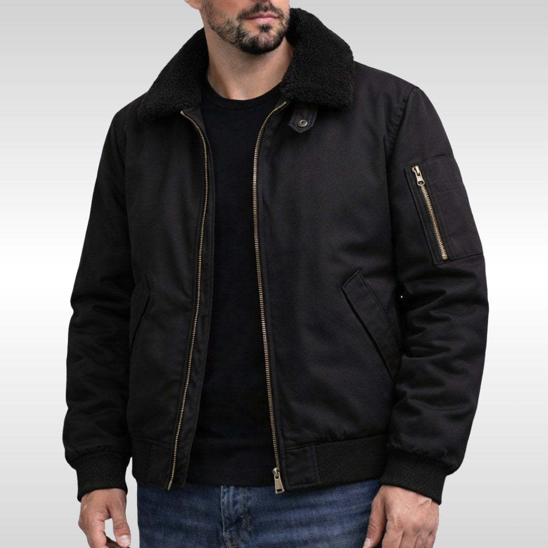 Nathan | Men's Structured Bomber Jacket, Warm Fleece-Lined Jacket | The Dress Cellar