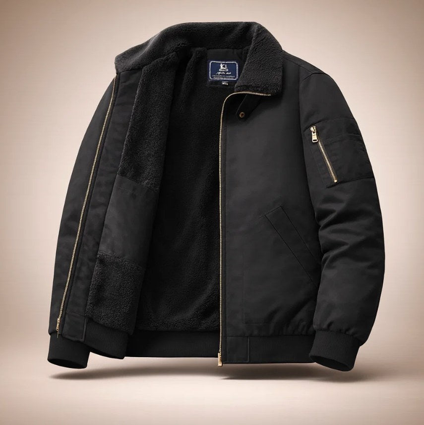 Nathan | Men's Structured Bomber Jacket, Warm Fleece-Lined Jacket | The Dress Cellar