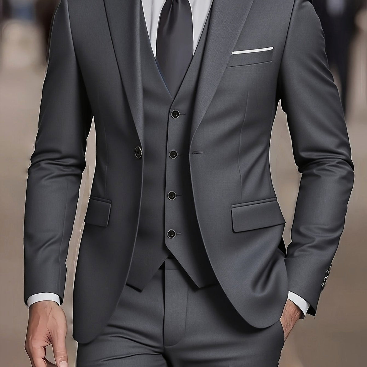 Douglas | Men's Fitted Three-Piece Suit, Tailored Blazer Suit | The Dress Cellar