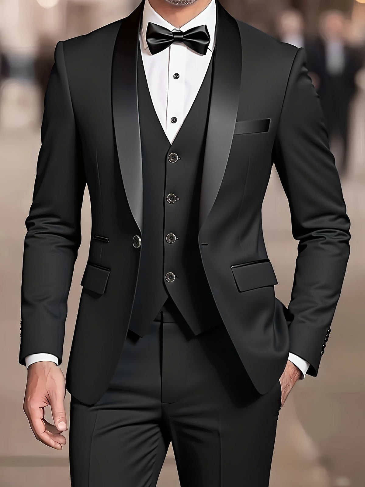 Douglas | Men's Fitted Three-Piece Suit, Tailored Blazer Suit | The Dress Cellar