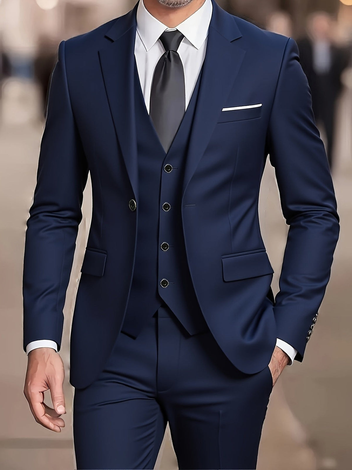 Douglas | Men's Fitted Three-Piece Suit, Tailored Blazer Suit | The Dress Cellar