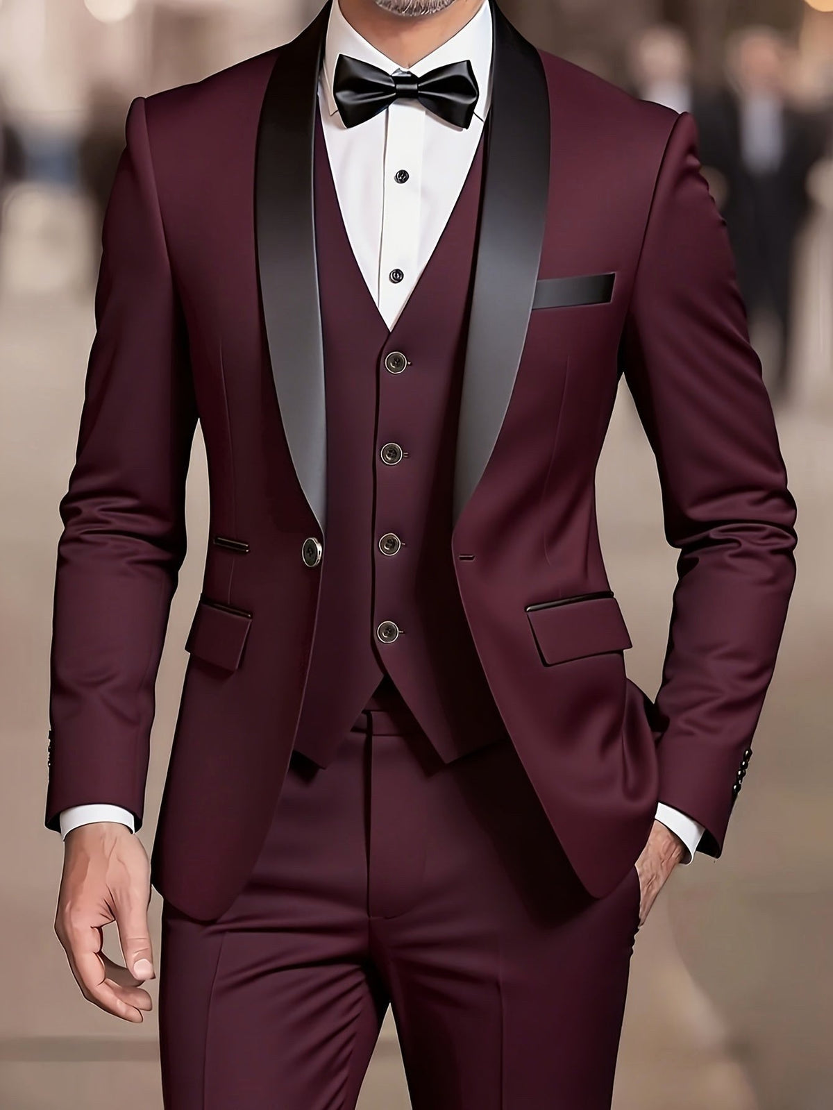 Douglas | Men's Fitted Three-Piece Suit, Tailored Blazer Suit | The Dress Cellar