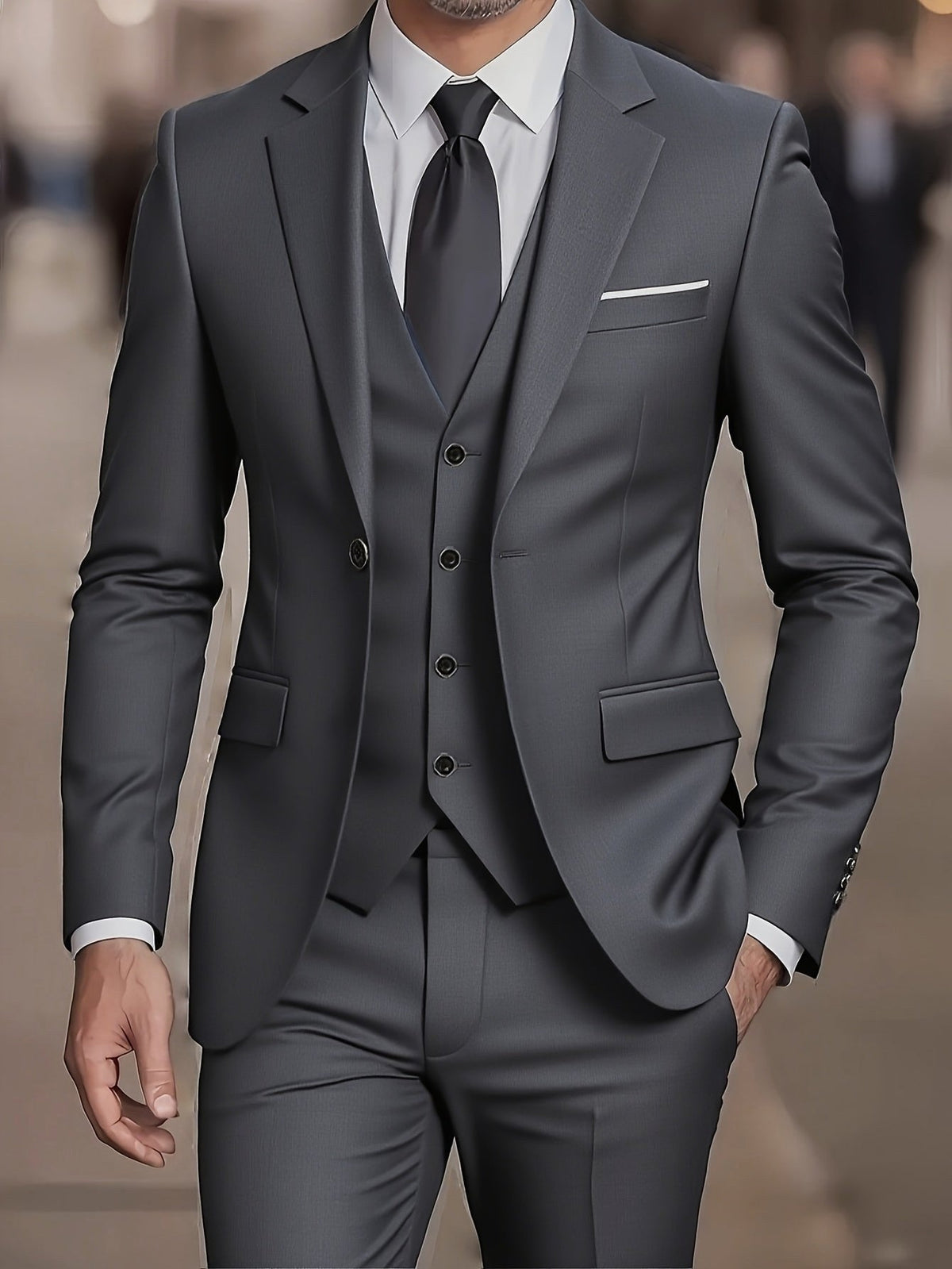 Douglas | Men's Fitted Three-Piece Suit, Tailored Blazer Suit | The Dress Cellar