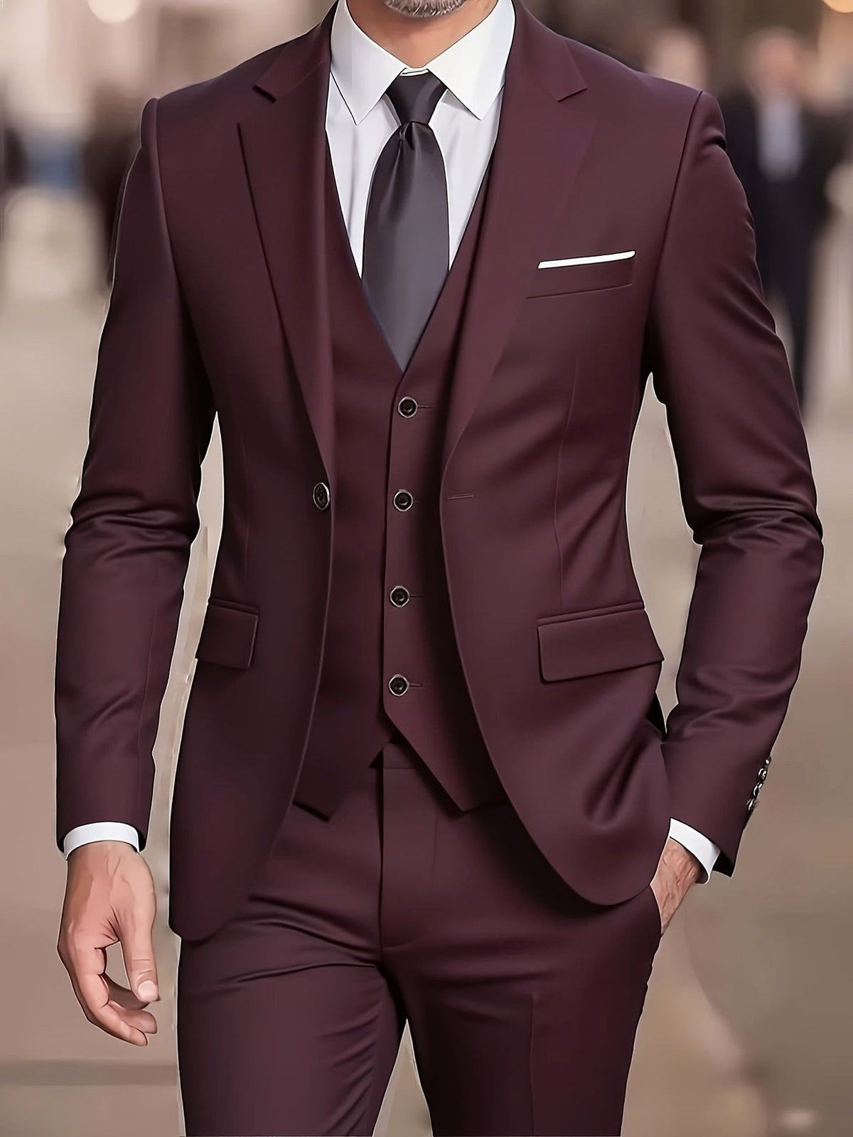 Douglas | Men's Fitted Three-Piece Suit, Tailored Blazer Suit | The Dress Cellar