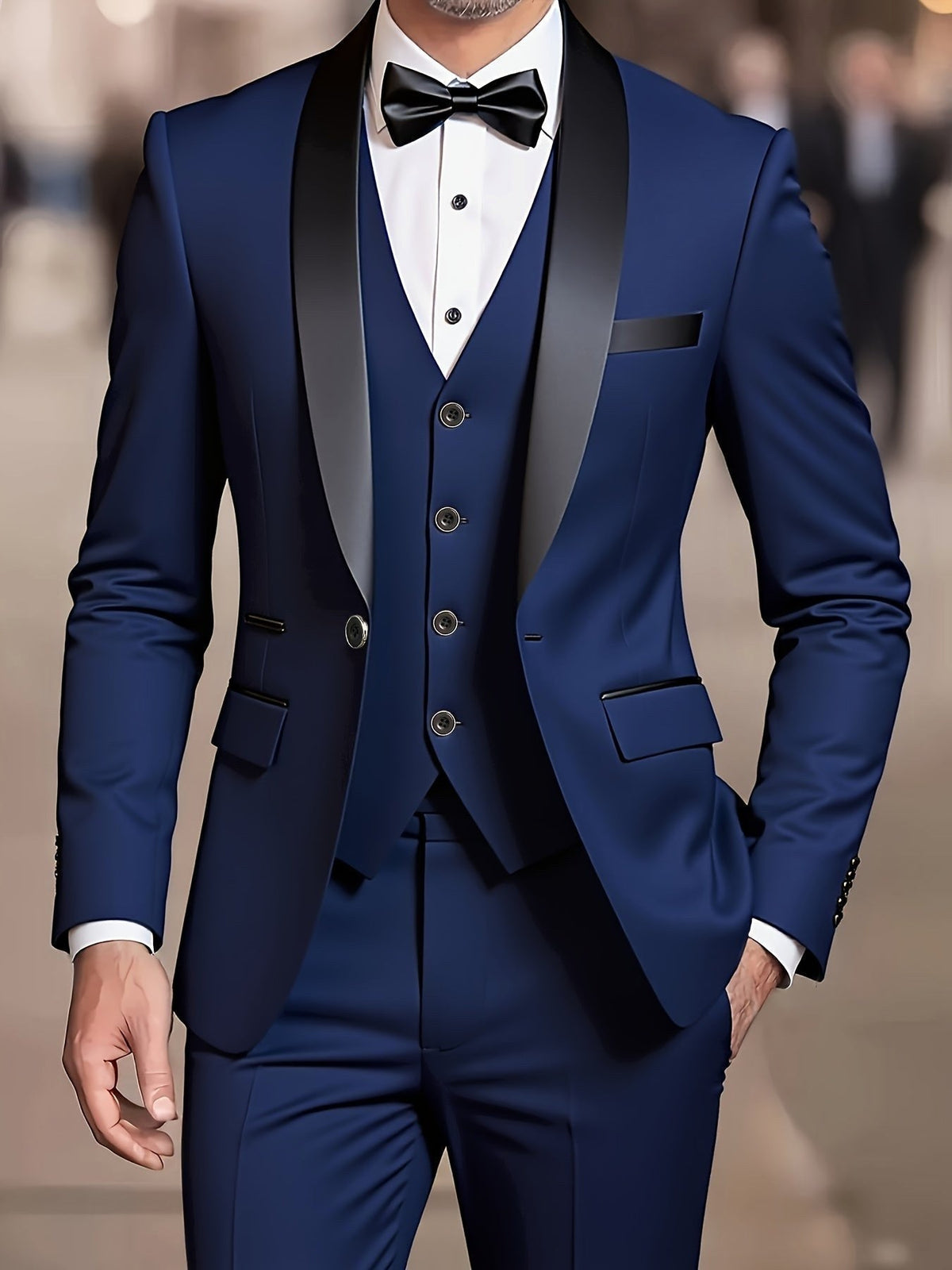 Douglas | Men's Fitted Three-Piece Suit, Tailored Blazer Suit | The Dress Cellar