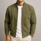 Nigel | Men's Suede-Textured Structured Jacket, Tailored Autumn Jacket | The Dress Cellar | Navy Blue