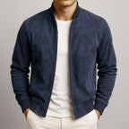 Nigel | Men's Suede-Textured Structured Jacket, Tailored Autumn Jacket | The Dress Cellar | Black