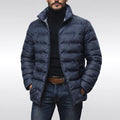 Noah | Men's Insulated Quilted Jacket, High-Collar Down Jacket | The Dress Cellar | Green