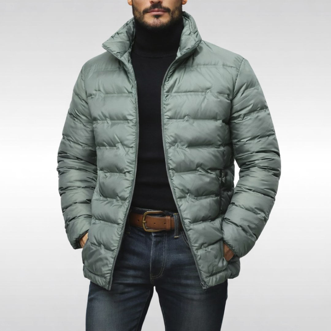 Noah | Men's Insulated Quilted Jacket, High-Collar Down Jacket | The Dress Cellar | Black