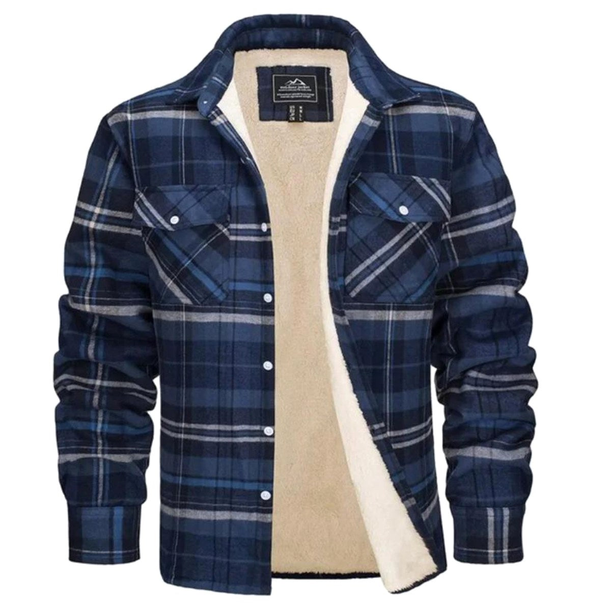 Noah | Men's Sherpa-Lined Plaid Jacket, Button-Front Autumn Jacket | The Dress Cellar