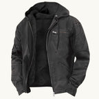 Nolan | Men's Fleece-Lined Hooded Jacket, Retro Autumn Jacket | The Dress Cellar