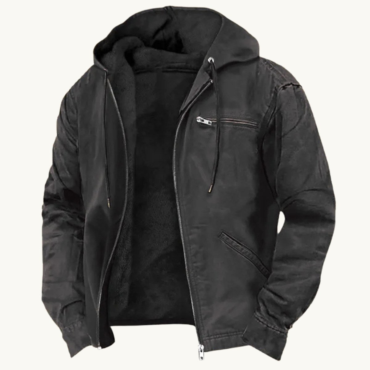 Nolan | Men's Fleece-Lined Hooded Jacket, Retro Autumn Jacket | The Dress Cellar