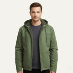 Nolan | Men's Fleece-Lined Hooded Jacket, Retro Autumn Jacket | The Dress Cellar | Navy Blue