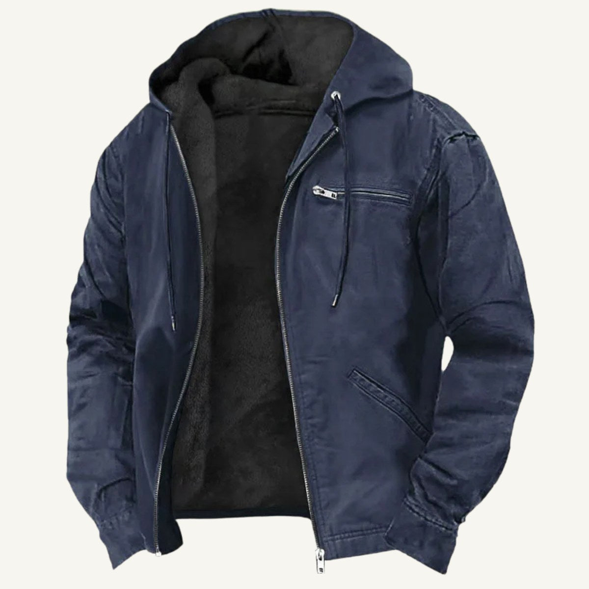 Nolan | Men's Fleece-Lined Hooded Jacket, Retro Autumn Jacket | The Dress Cellar
