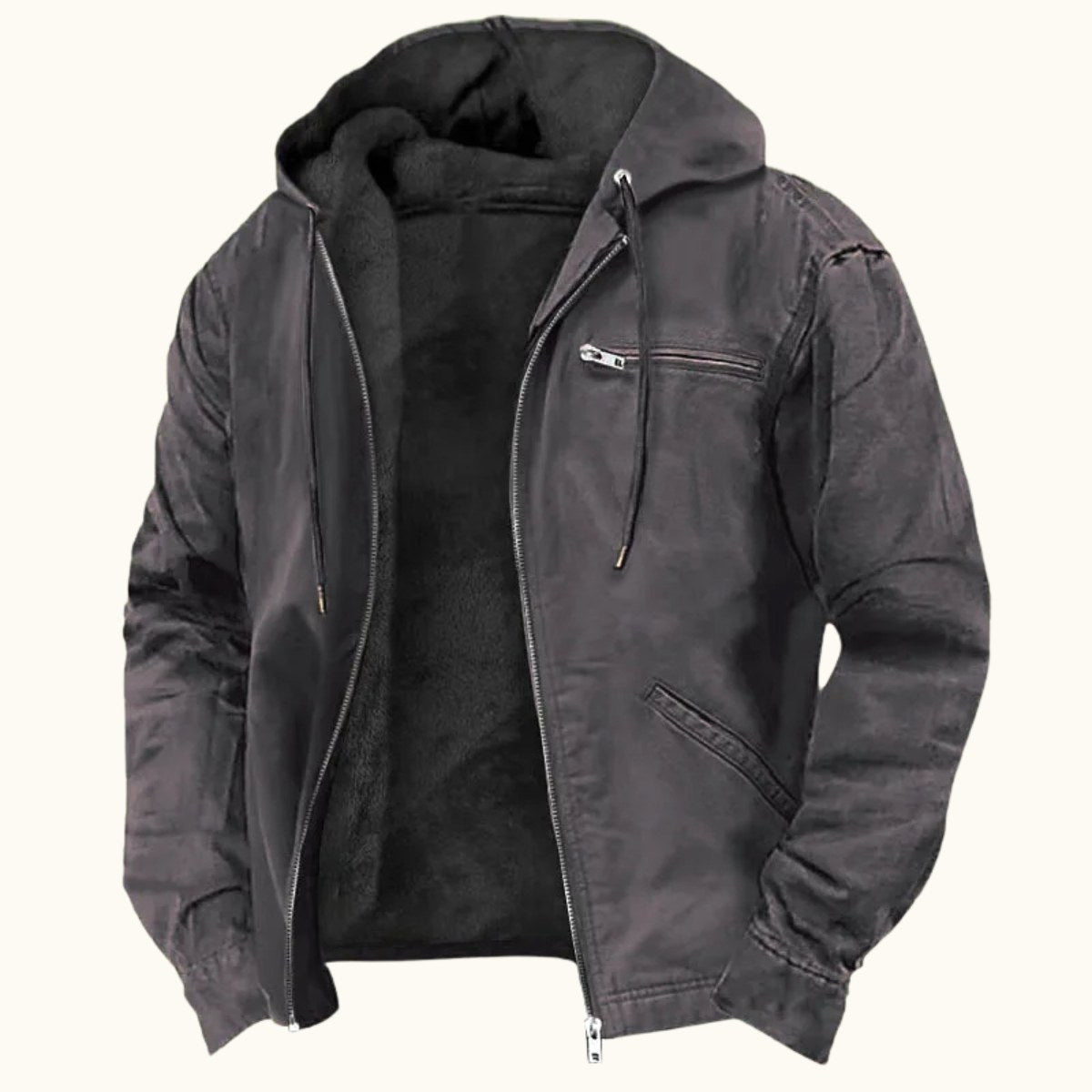 Nolan | Men's Fleece-Lined Hooded Jacket, Retro Autumn Jacket | The Dress Cellar