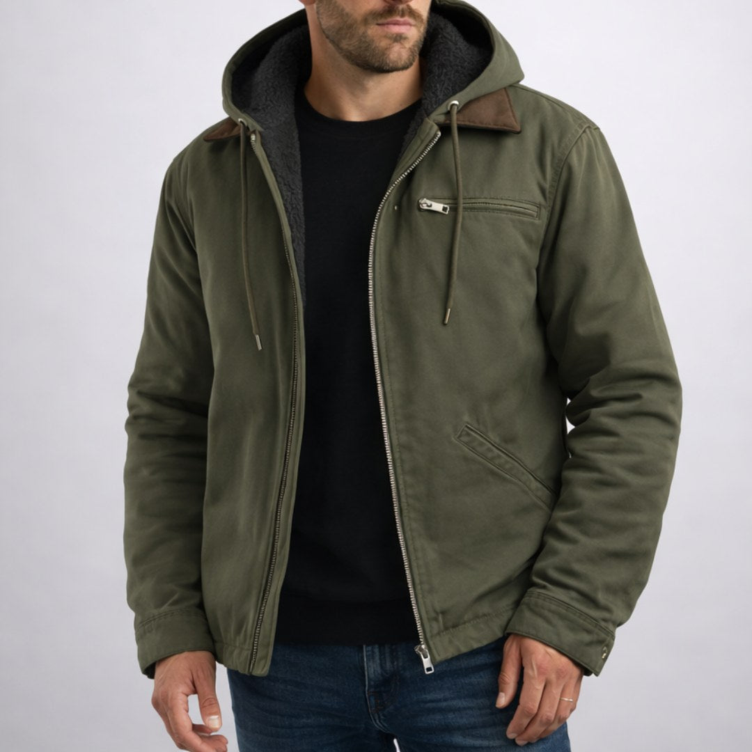 Nolan | Men's Hooded Lined Jacket, Comfortable Everyday Jacket | The Dress Cellar | Brown